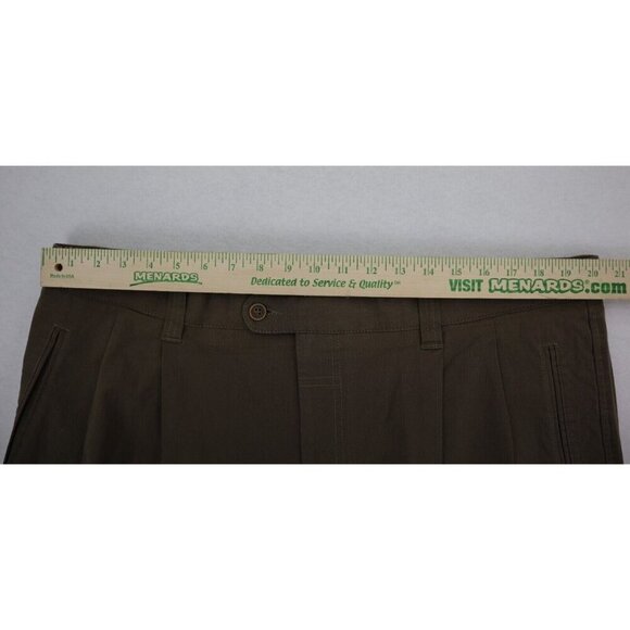 Saint Hilaire Men's Pants Size 42 Long Green Khaki Chino Pleated Front UNHEMMED - Picture 7 of 13